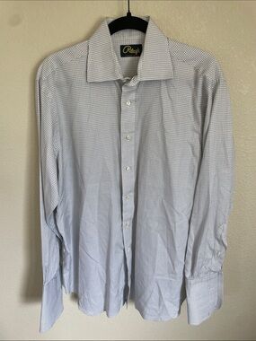 Riley’s Custom Men's XL Micro-Check Dress Shirt Button Down Windowpane Office